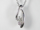 K18WG ホワイトゴールドダイヤモンド/ピンクダイヤモンド ペンダント ネックレス