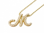 イニシャル ネックレス‘M’(YellowGoldコーティング)