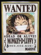 ワンピース宝石画 モンキー・D・ルフィ手配書 スタンド式 宝石鑑別書付 ONE PIECE宝石画