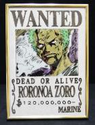 ワンピース宝石画 ロロノア・ゾロ手配書 スタンド式 宝石鑑別書付 ONE PIECE宝石画